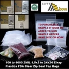Clear Elkay Plastic Zip Lock Top Re-sealable Reclosable Poly Bags 2 Mil Ml. Fixed Price $129.99.