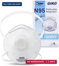 Giko N95 Respirator Masks - 15PCS Niosh Certified Safety Cup Particulate. Fixed Price $31.23.