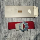 Vintage Avon Contemporary Color Belt Grey Red Buckle New 1987. Fixed Price $14.40.