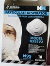 Cordova Particulate Respirator Niosh-approved Mask Box Of 10 N95. Fixed Price $11.95.