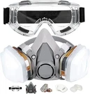 Rblcxg Respirator Reusable Half Face Cover Gas Mask With Safety Glasses (new). Fixed Price $47.95.