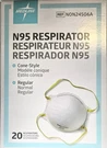 Medline N95 Respirator Face Mask Cone Style Regular Niosh Approved 20CT. Fixed Price $9.95.