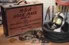 Rare Antique Msa Mine Safety Appliances Gas Mask Hose Kit Industrial Fire Dept. Fixed Price $250.00.