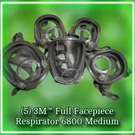 Lot 5 3M Full Facep Respirator Mask 6800 Medium- No Filters/diaphragms. Fixed Price $85.00.