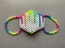 Glow The Dark Rainbow Drip White Kandi Surgical Mask. Fixed Price $15.00.