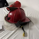 Lightly Seasoned 2017 Cairns 1044 C-trd Red Fire Helmet Brass Eagle 6 3/8-8. Fixed Price $245.00.