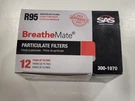 Sas Safety 300-1070 R95 Particulate Filters, Breathemate 12 Pair Per Box. Fixed Price $18.00.