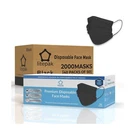 Litepak 2000PCS Disposable Face Masks Black 3-PLY Adult Nose Wire Protec.... Fixed Price $127.56.