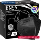 Hotodeal KN95 Face Masks 40 Pcs, Black For Adults, Layers Cup Dust. Fixed Price $29.98.