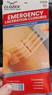 Clozex Emergency Laceration Closures Skin Device Pack 3/4 1.5 2 Inch. Fixed Price $20.00.