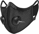 Black Face Mask Double Exhalation Valve With Pm 2.5 Filter Reusable Mouth Cover. Fixed Price $6.99.