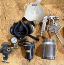 Vintage Devilbiss Type JGA-502 Paint Gun&canister Chicago Valve + Respirator. Fixed Price $199.99.